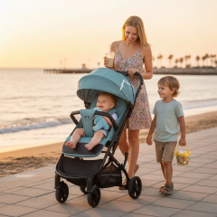 Коляска прогулочная Indigo MEGA голубой