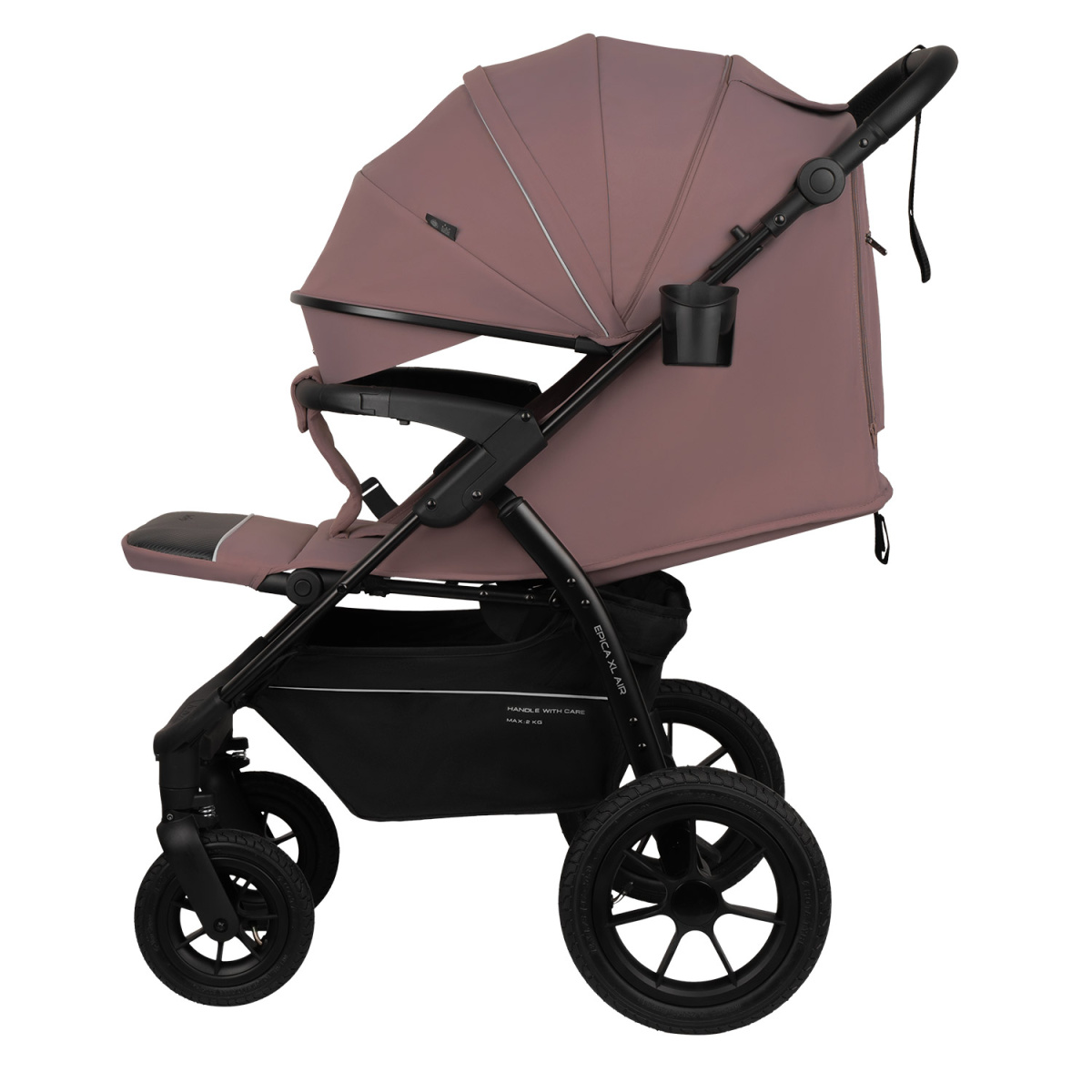 Коляска прогулочная Indigo EPICA XL AIR с сумкой розовый