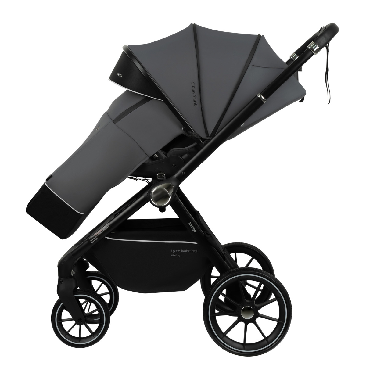Коляска прогулочная Indigo GLOSS темно-серый