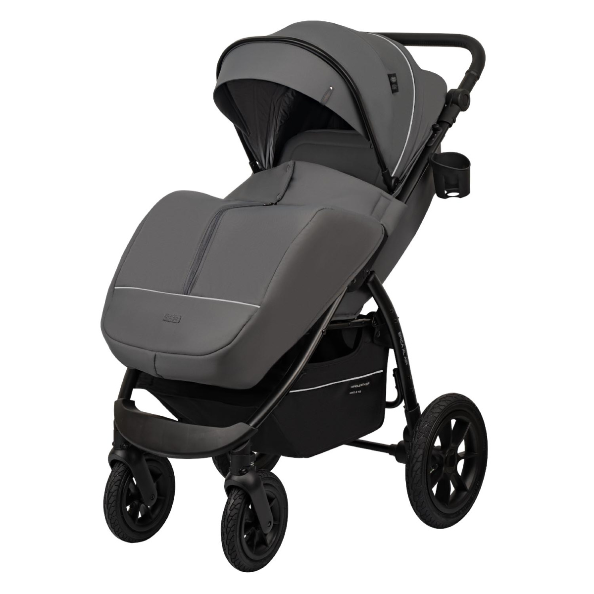 Коляска прогулочная Indigo EPICA XL AIR с сумкой темно-серый