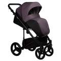 Коляска 2 в 1 Indigo Tour Eco, Te 08 (Черная кожа + Фиолетовый)
