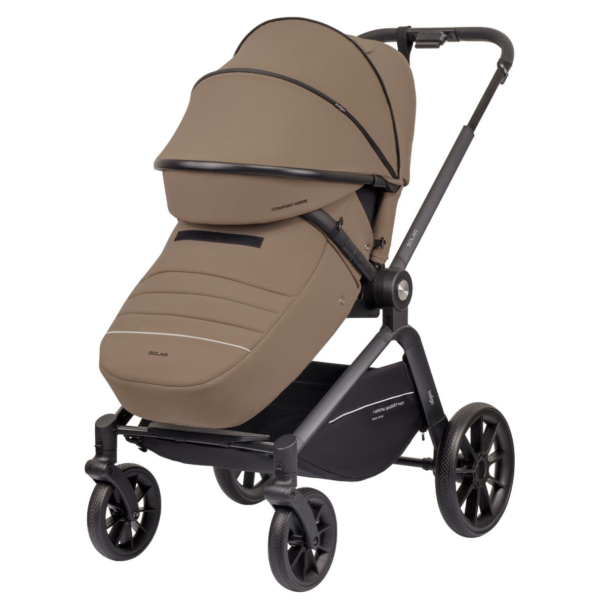 Коляска 2 в 1 Indigo SOLAR темно-бежевый