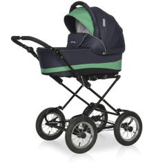Коляска 2 в 1 Riko Basic Alfa Classic 02 черно-изумрудный