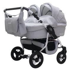 Коляска для двойни 2 в 1 Bart-Plast Fenix Duo Prime 03 серый джинс