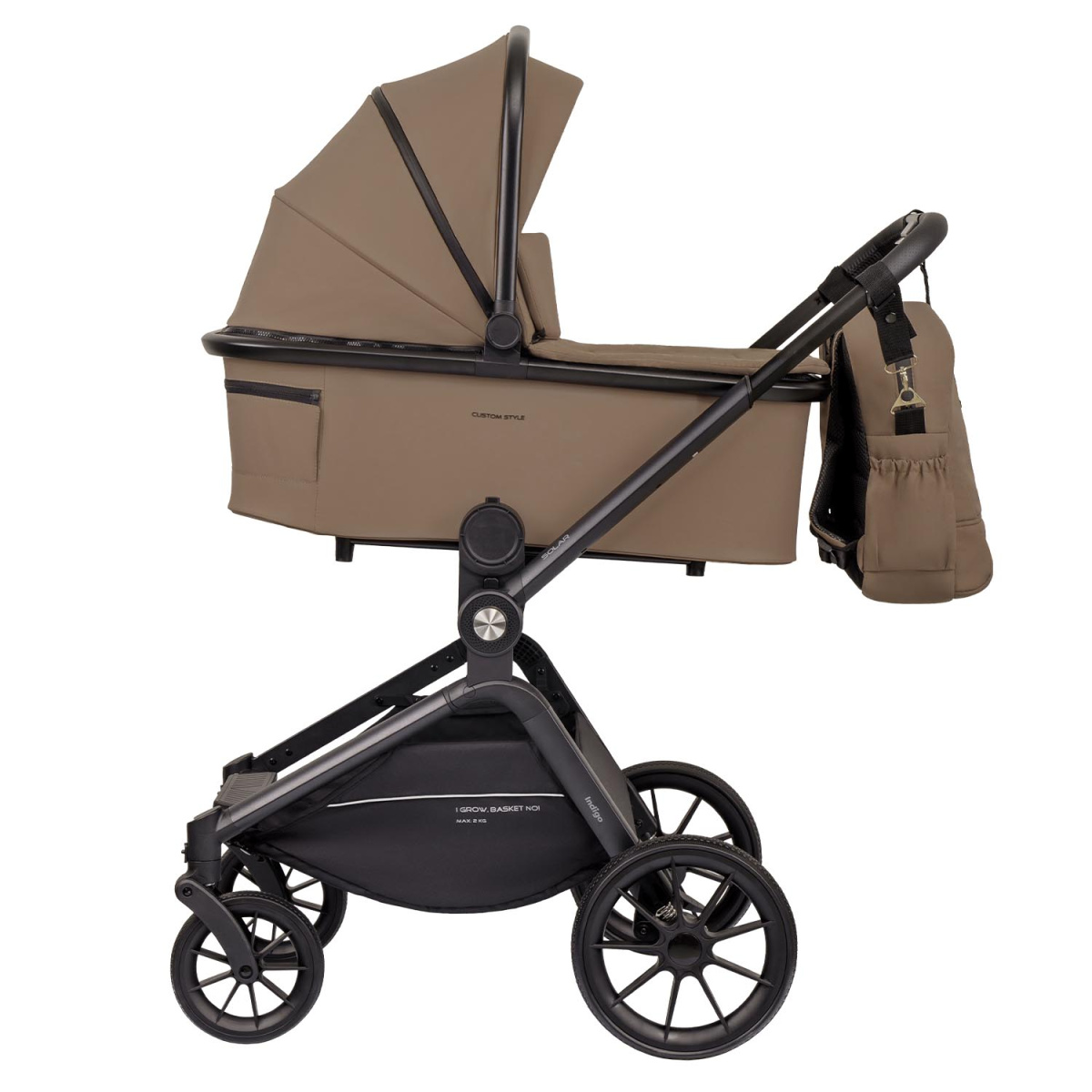 Коляска 2 в 1 Indigo SOLAR темно-бежевый