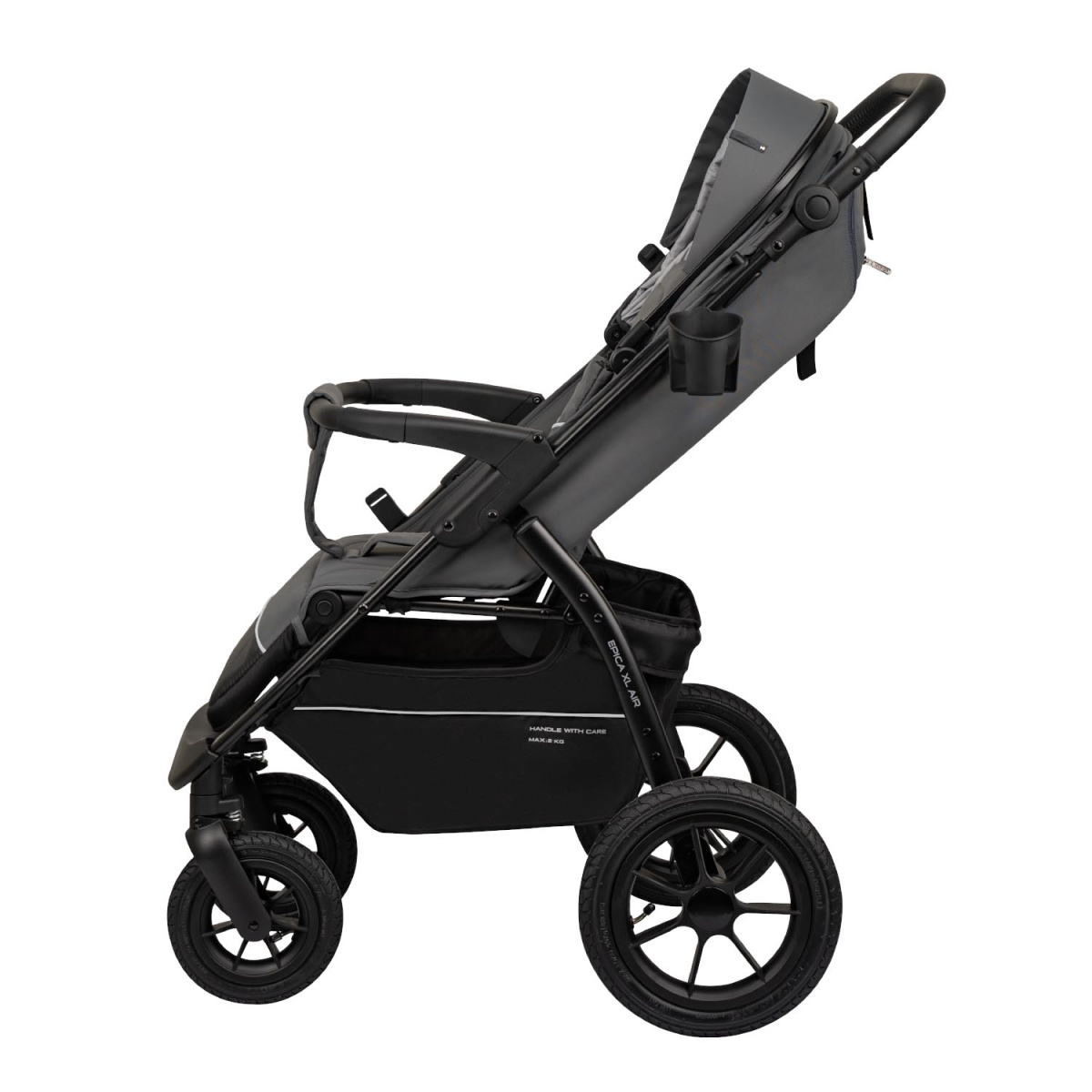 Коляска прогулочная Indigo EPICA XL AIR с сумкой темно-серый