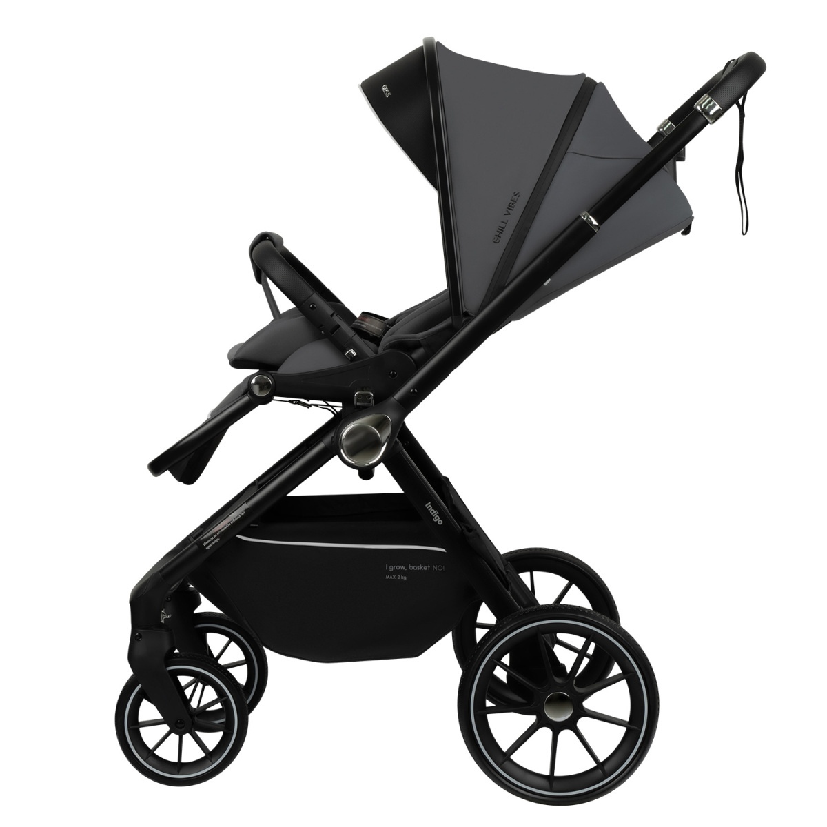 Коляска прогулочная Indigo GLOSS темно-серый