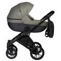 Коляска 2 в 1 Indigo Mio S, 05 (Темно-серая кожа + Зеленый)