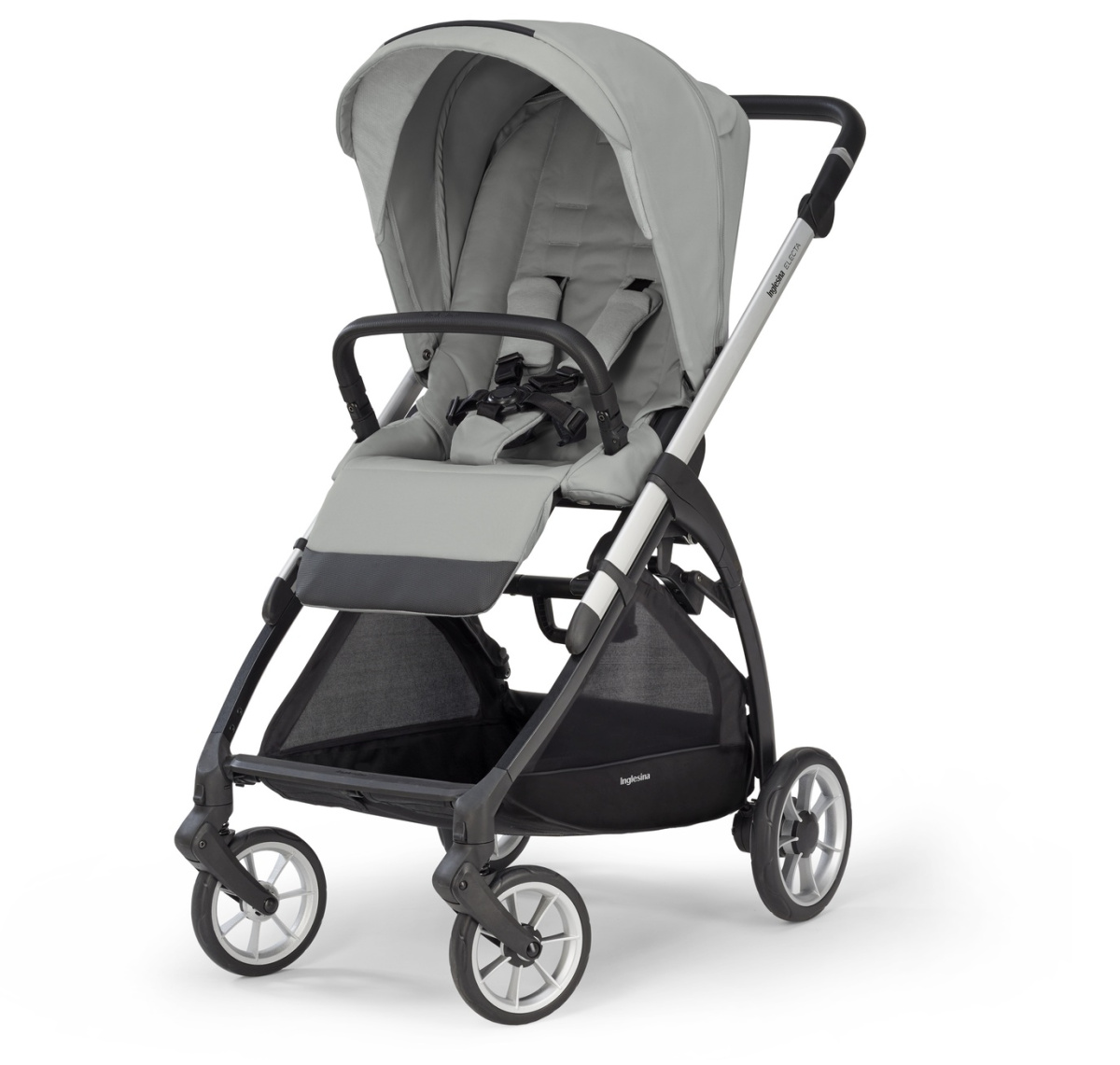 Коляска 2 в 1 Inglesina Electa с подставкой под люльку Stand Up,  Greenwich Silver