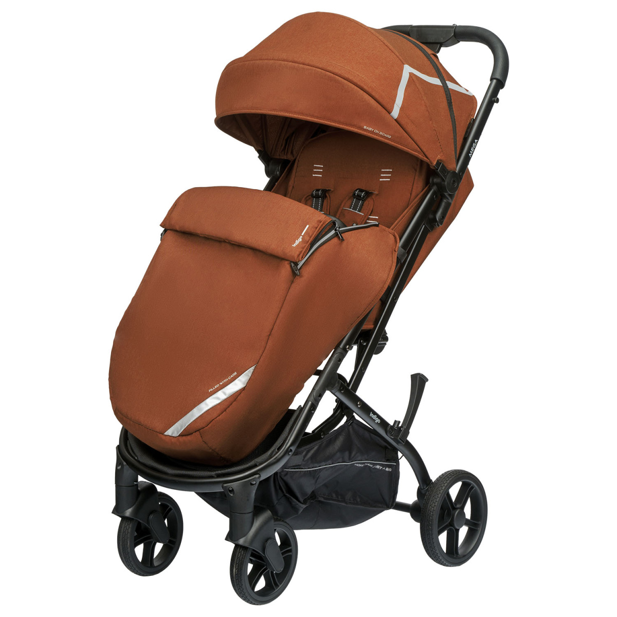 Коляска прогулочная Indigo MEGA терракот