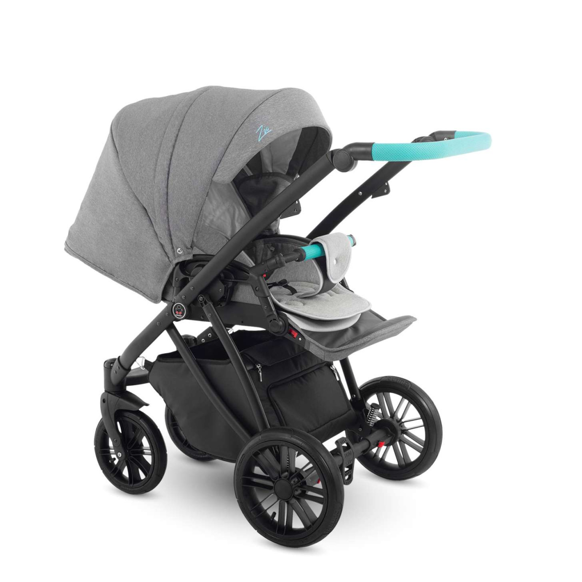 Коляска Camarelo Zeo 2 в 1 экокожа темно-серый меланж