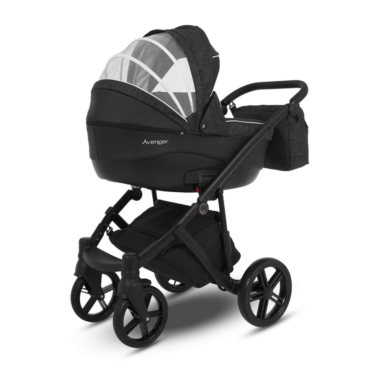 Коляска Camarelo Avenger 3 в 1 черный меланж/черная экокожа