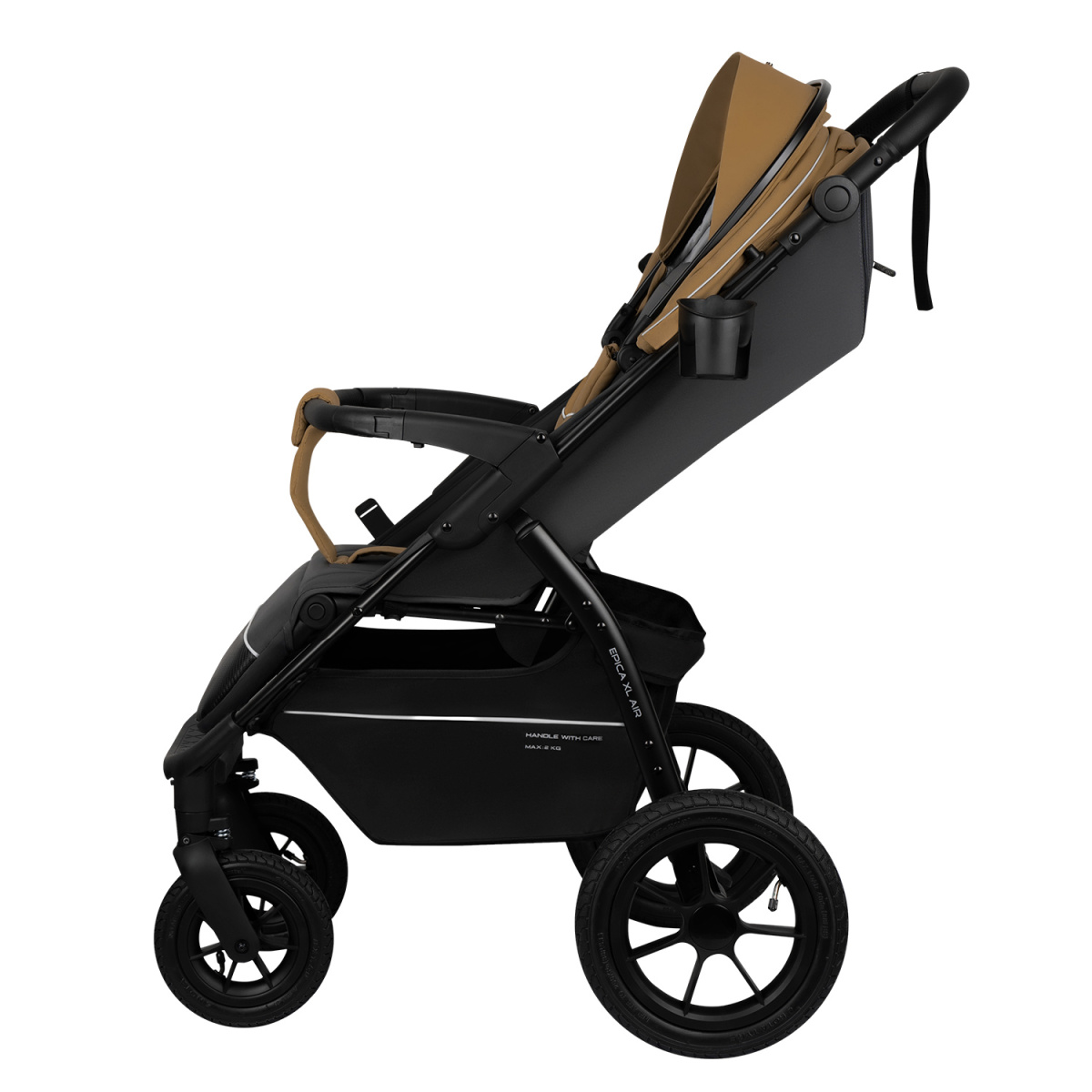 Коляска прогулочная Indigo EPICA XL AIR с сумкой бежевый-серый