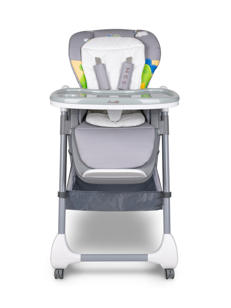 Стульчик для кормления Sevillababy Zoo Brown, Dk.Grey, т.серый, динозаврик