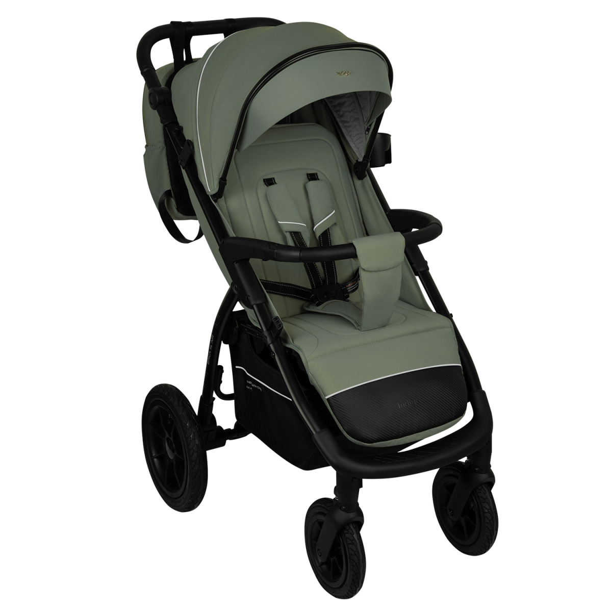 Коляска прогулочная Indigo EPICA XL AIR с сумкой зеленый