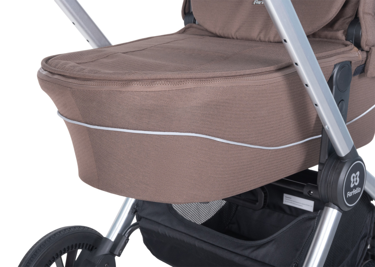 Коляска модульная 2в1 Farfello Baby shell BBS (BBS-16 Brown/Коричневый / серебро)