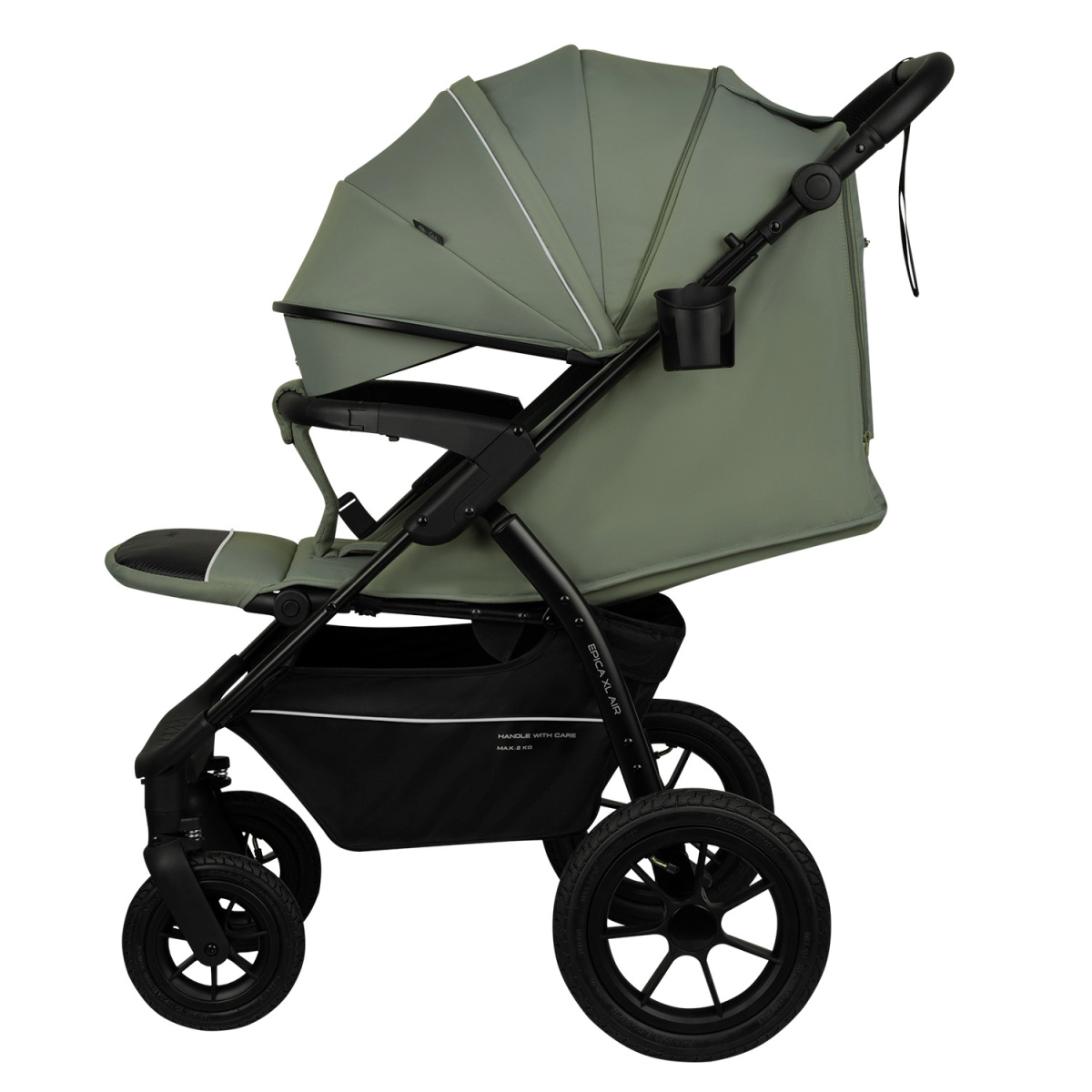 Коляска прогулочная Indigo EPICA XL AIR с сумкой зеленый