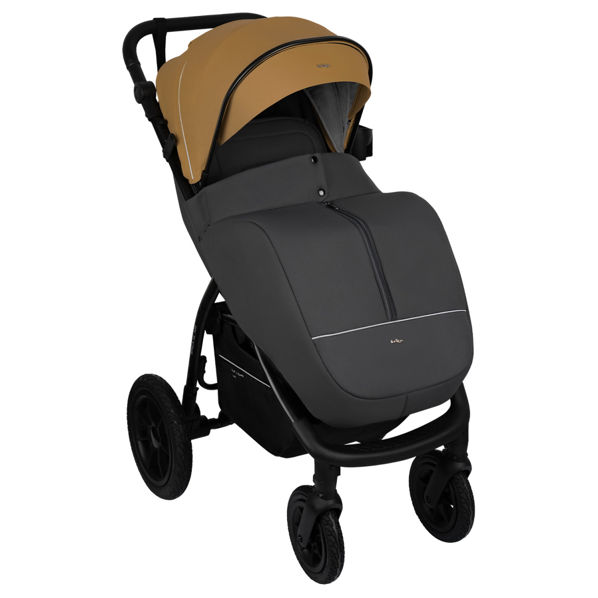 Коляска прогулочная Indigo EPICA XL AIR с сумкой бежевый-серый