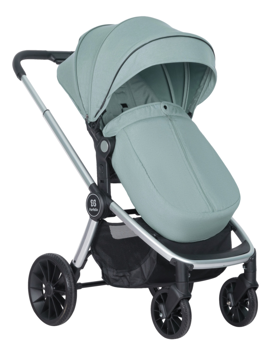 Коляска модульная 2в1 Farfello Baby shell BBS (BBS-15 Green/Зеленый / серебро)