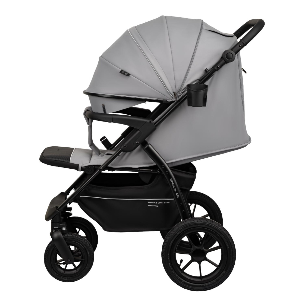 Коляска прогулочная Indigo EPICA XL AIR с сумкой светло-серый