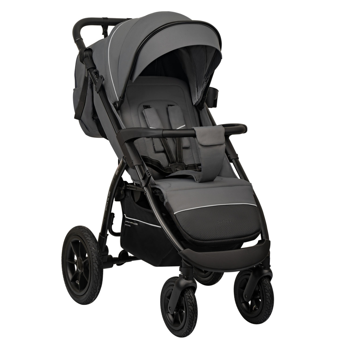 Коляска прогулочная Indigo EPICA XL AIR с сумкой темно-серый