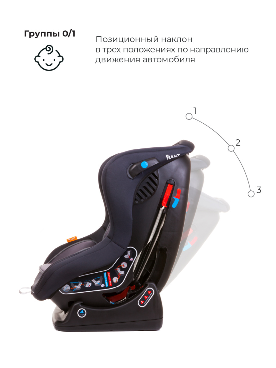 Автокресло Rant Pilot группа 0-1 (0-18 кг), цвет: лунный черный