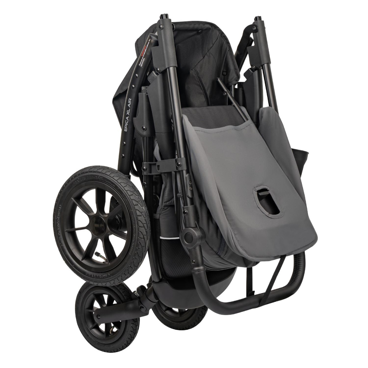 Коляска прогулочная Indigo EPICA XL AIR с сумкой темно-серый