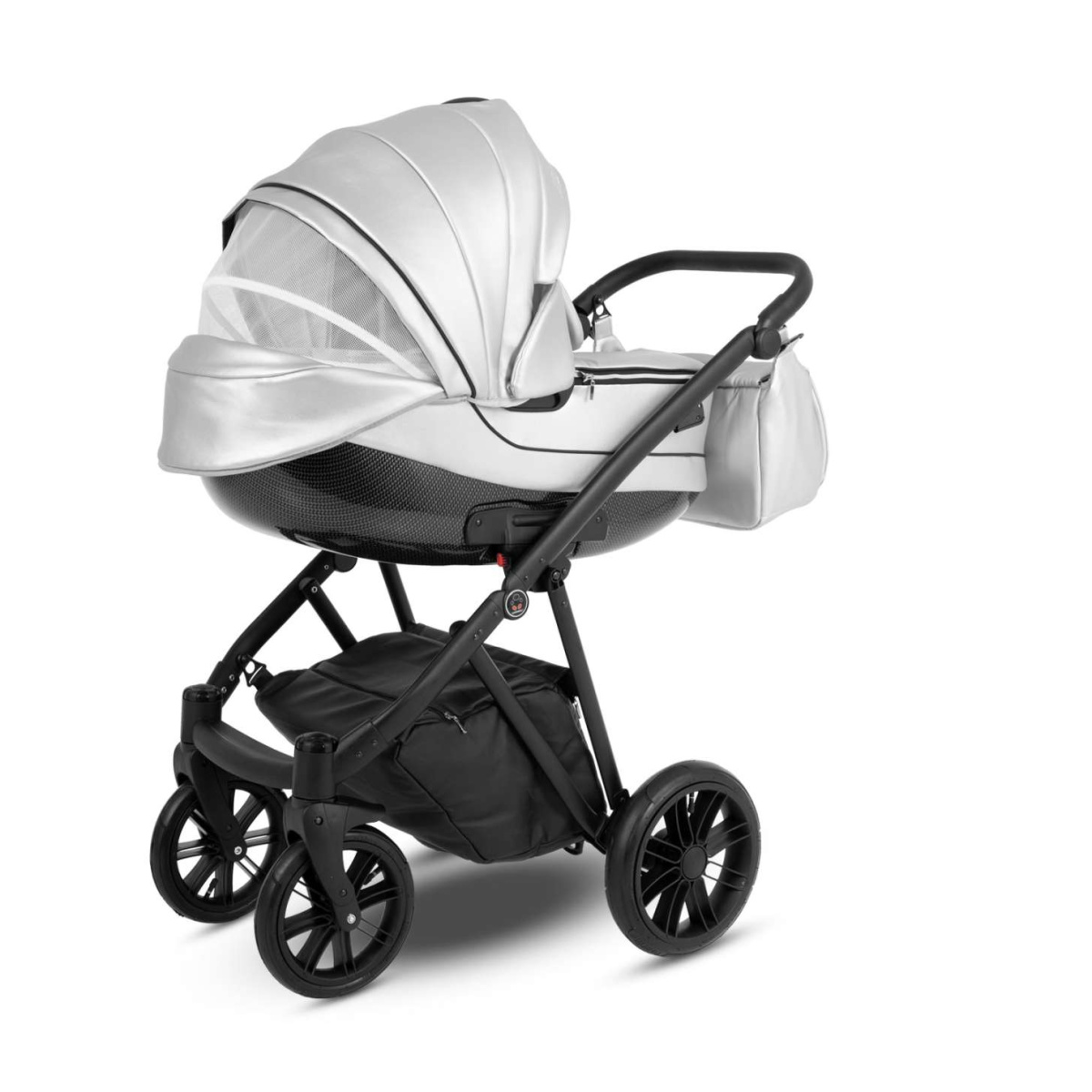 Коляска Camarelo Zeo 2 в 1 экокожа серебро