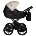 Коляска 2 в 1 Indigo MIO ECO Plus 14 - 04 (черная кожа+св.бежевая кожа)