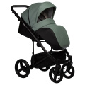 Коляска 2 в 1 Indigo Tour Eco, Te 03 (Черная кожа + Шалфей кожа)