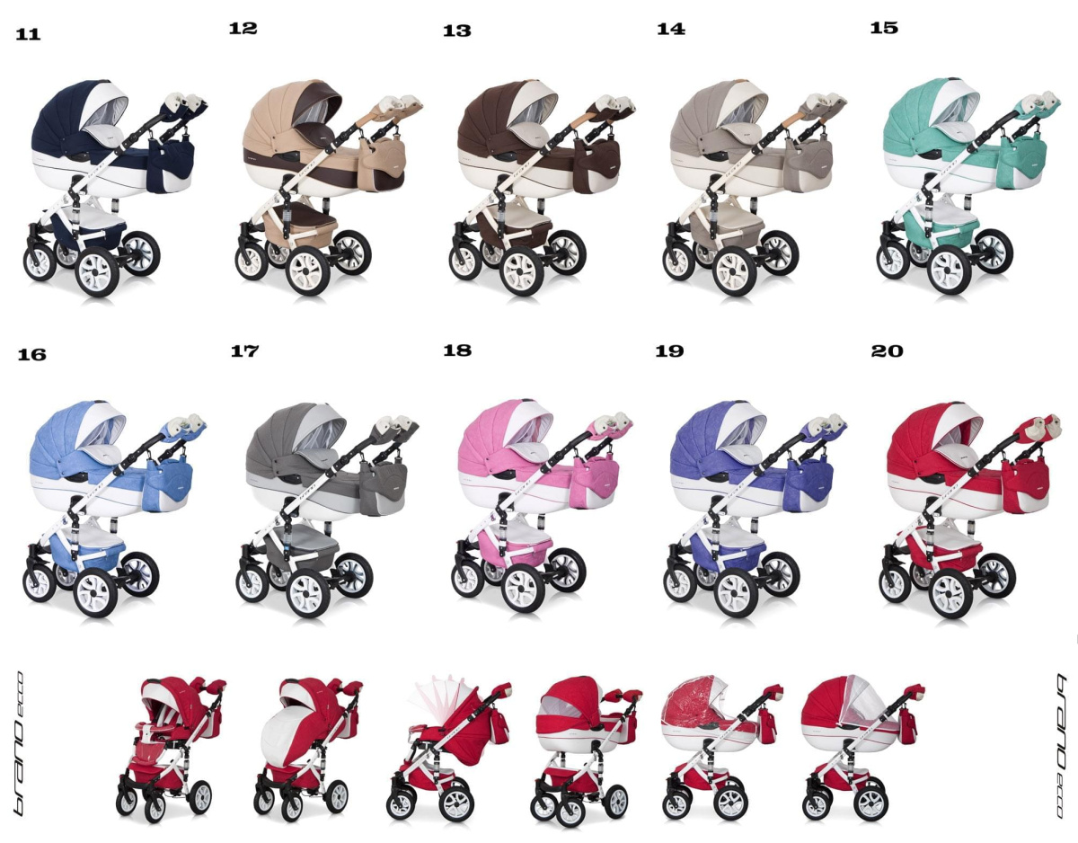 Коляска 3 в 1 Riko Bruno Ecco 14 бежевый