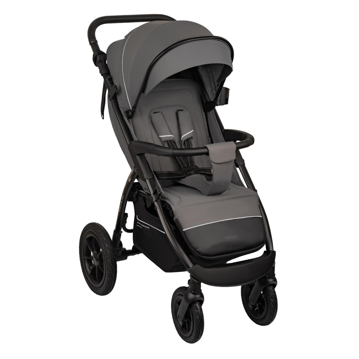 Коляска прогулочная Indigo EPICA XL AIR с сумкой темно-серый