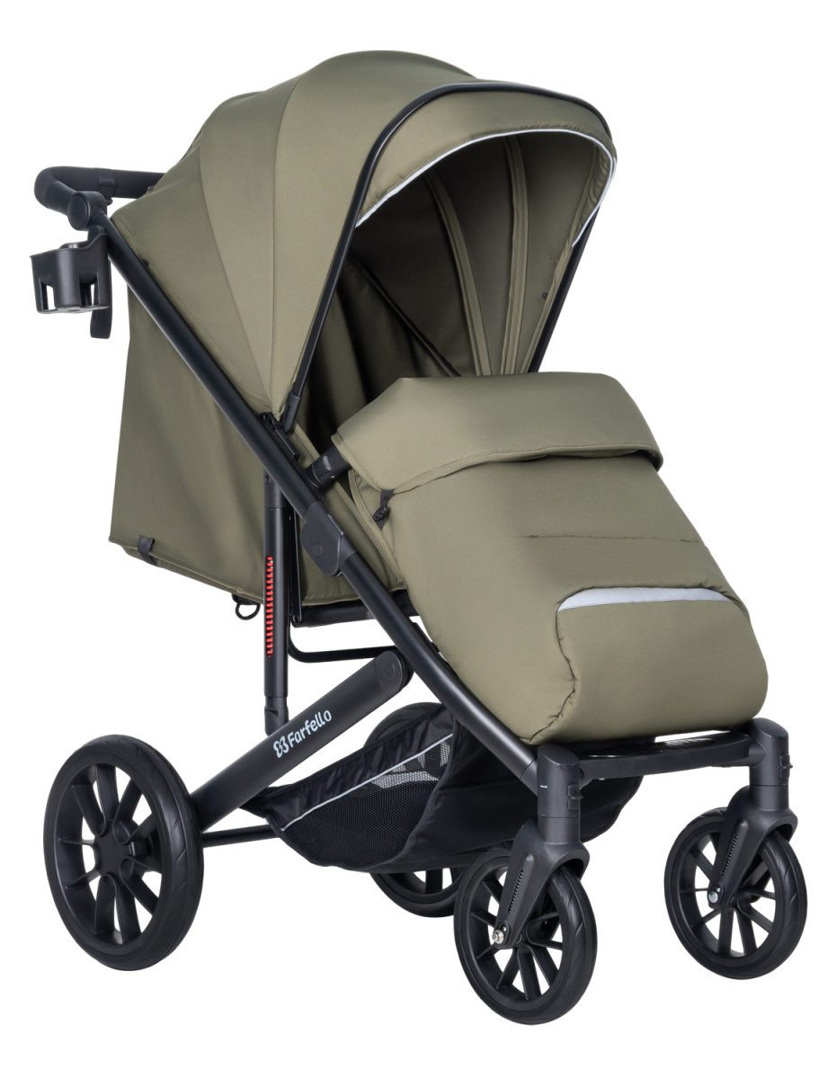 Коляска детская прогулочная Farfello Bonnie black (Fresh Green/свежая зелень)