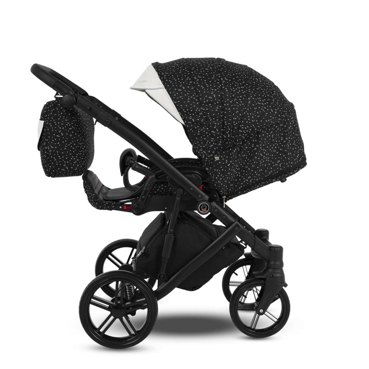 Коляска Camarelo Avenger 2 в 1черный жаккард/белая экокожа