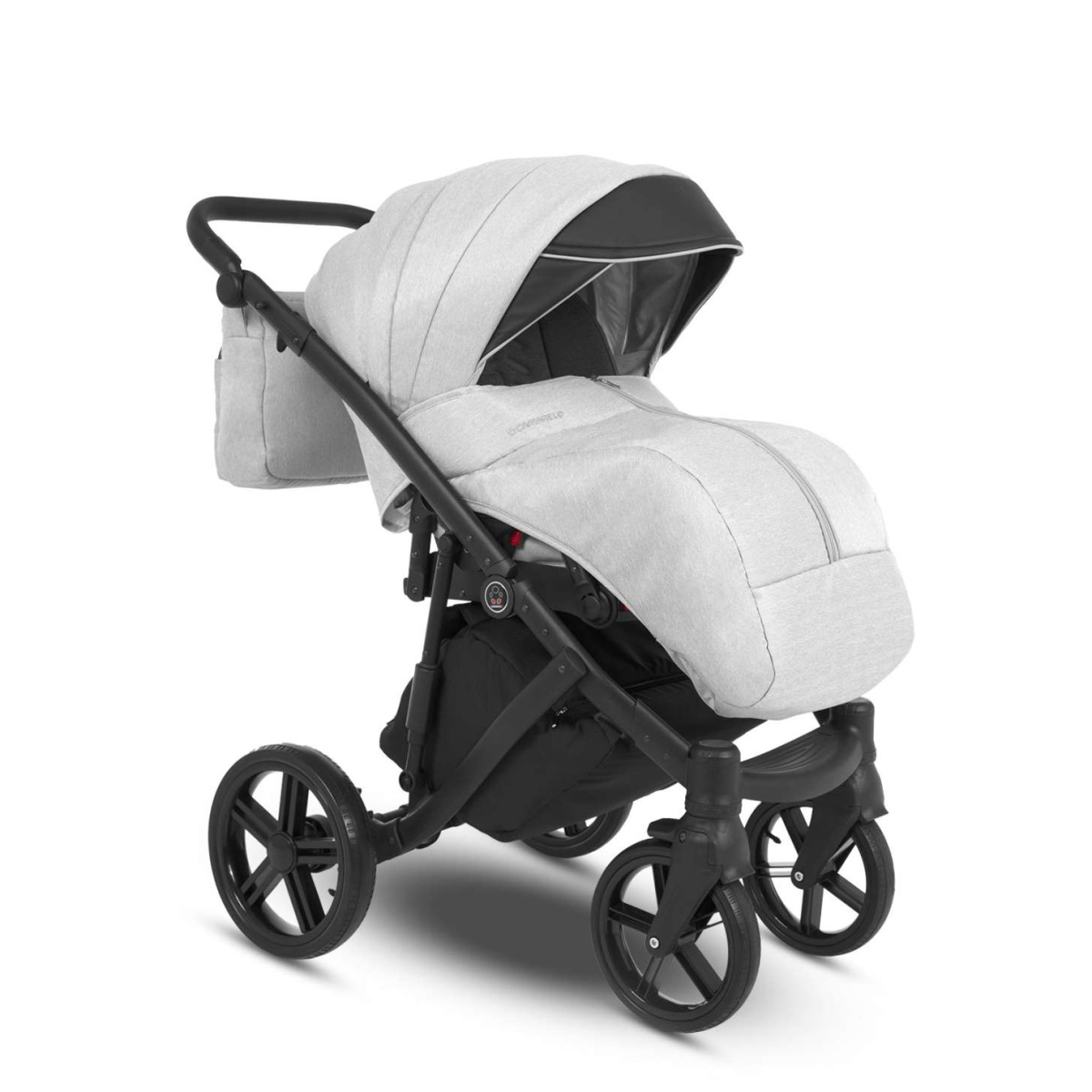 Коляска Camarelo Avenger 2 в 1 светло-серый меланж/черная экокожа