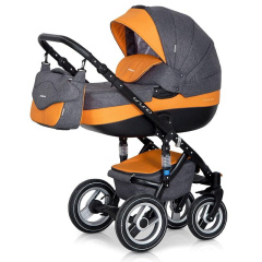 Коляска 2 в 1 Riko Bruno 06 серо-оранжевый