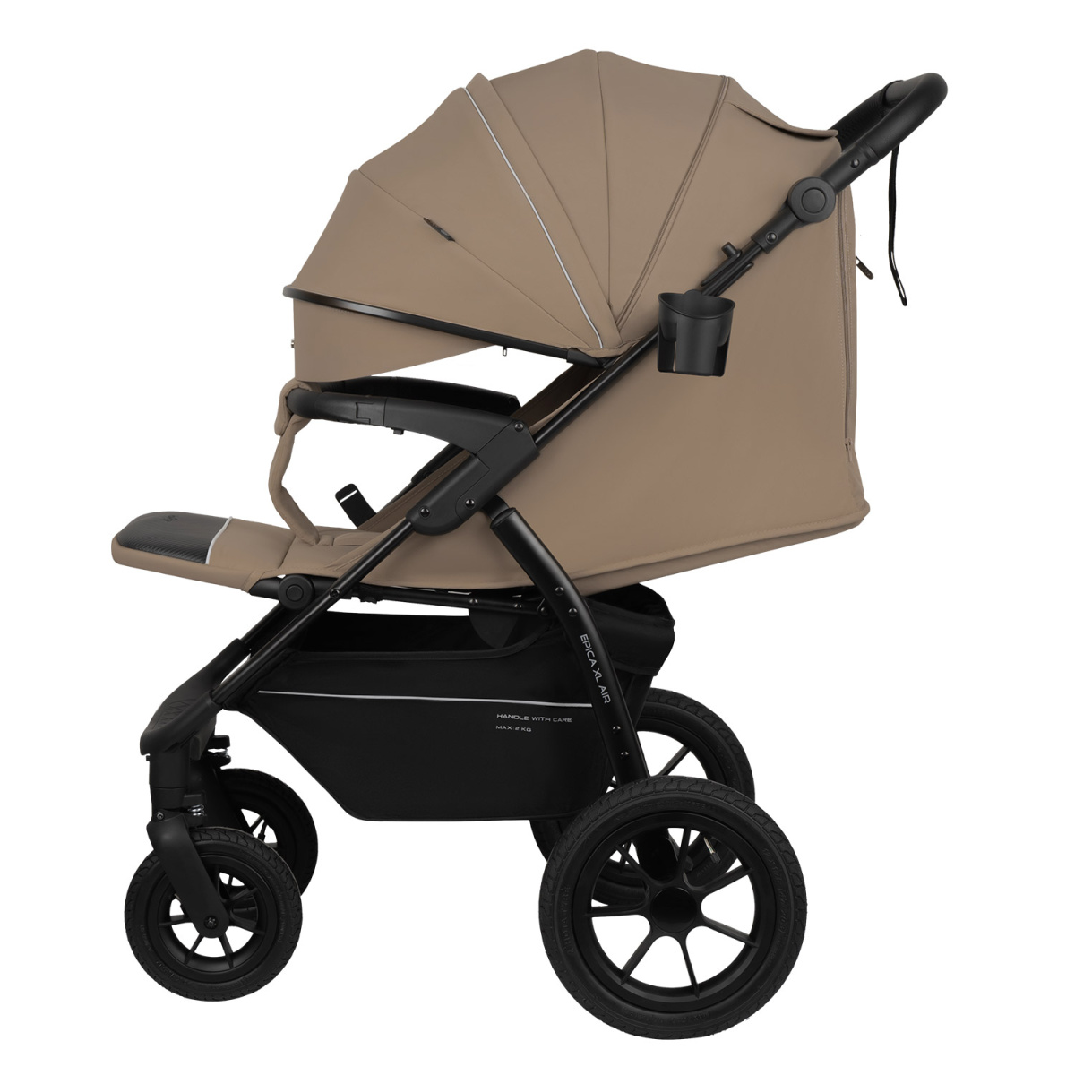 Коляска прогулочная Indigo EPICA XL AIR с сумкой бежевый