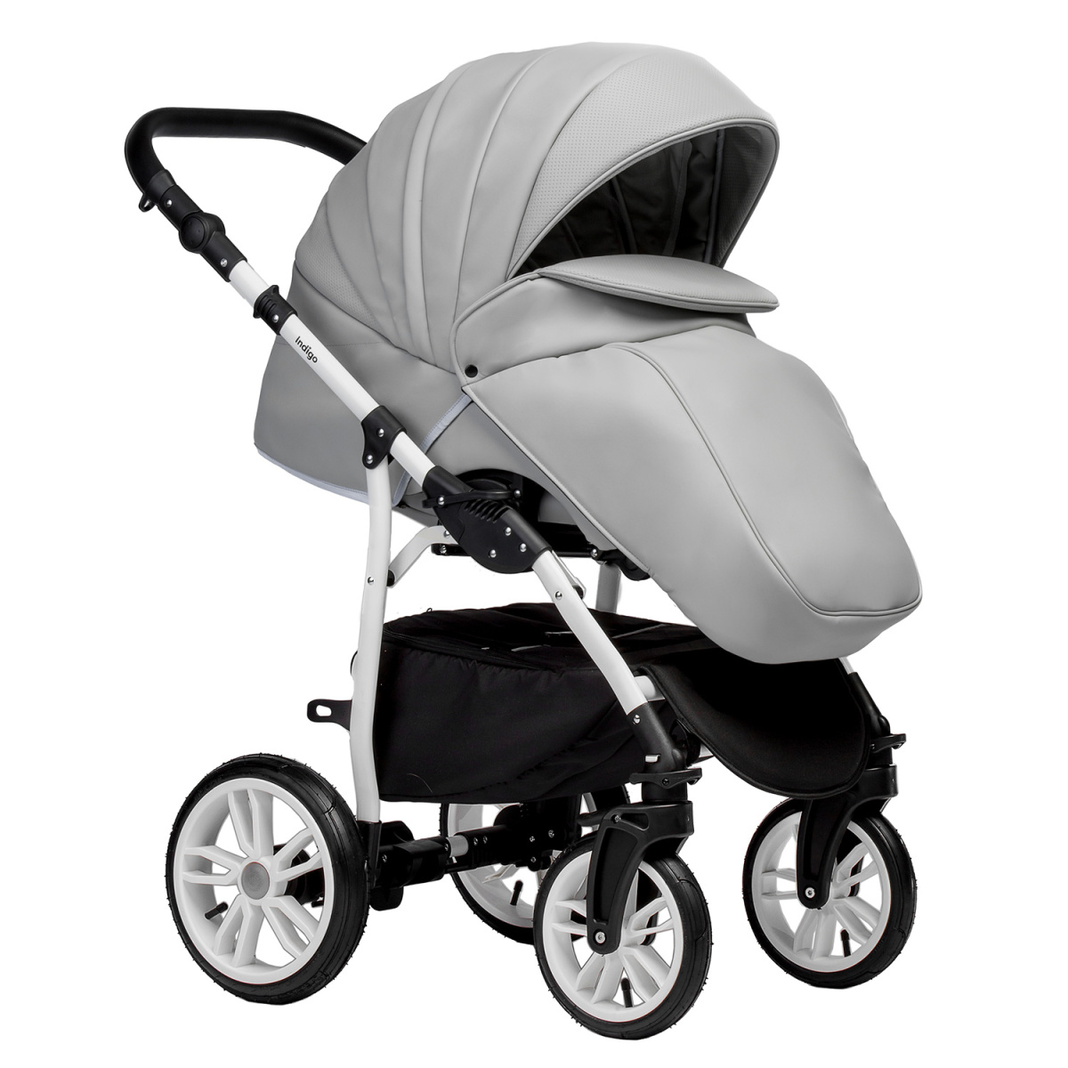 Коляска 2 в 1 Indigo Special, Is 04 (Серая кожа)