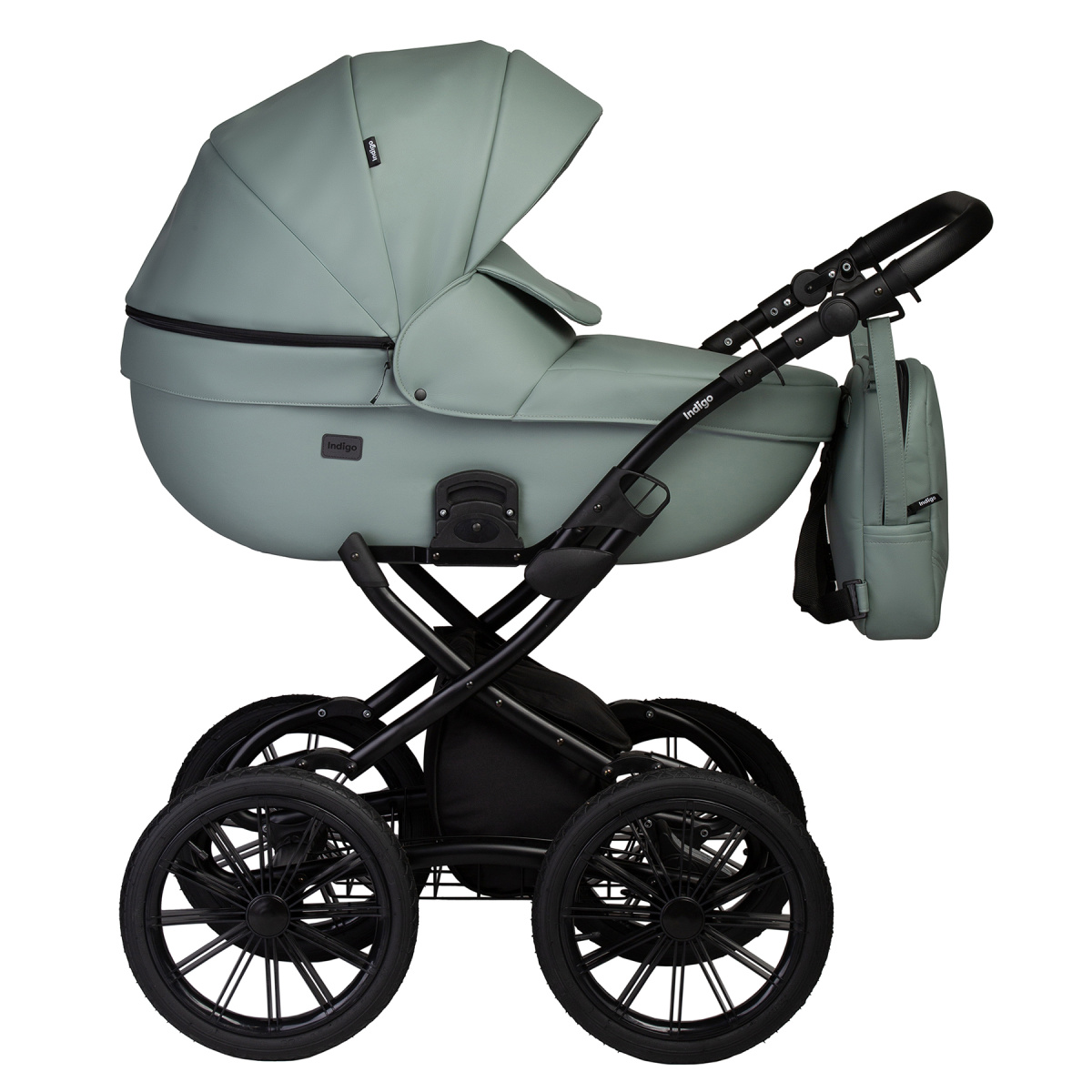 Коляска 2 в 1 Indigo MIO ECO Plus 14 - 03 (шалфей кожа)