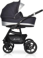 Коляска 3 в 1 Riko Basic Alfa Ecco 01 черно-белый